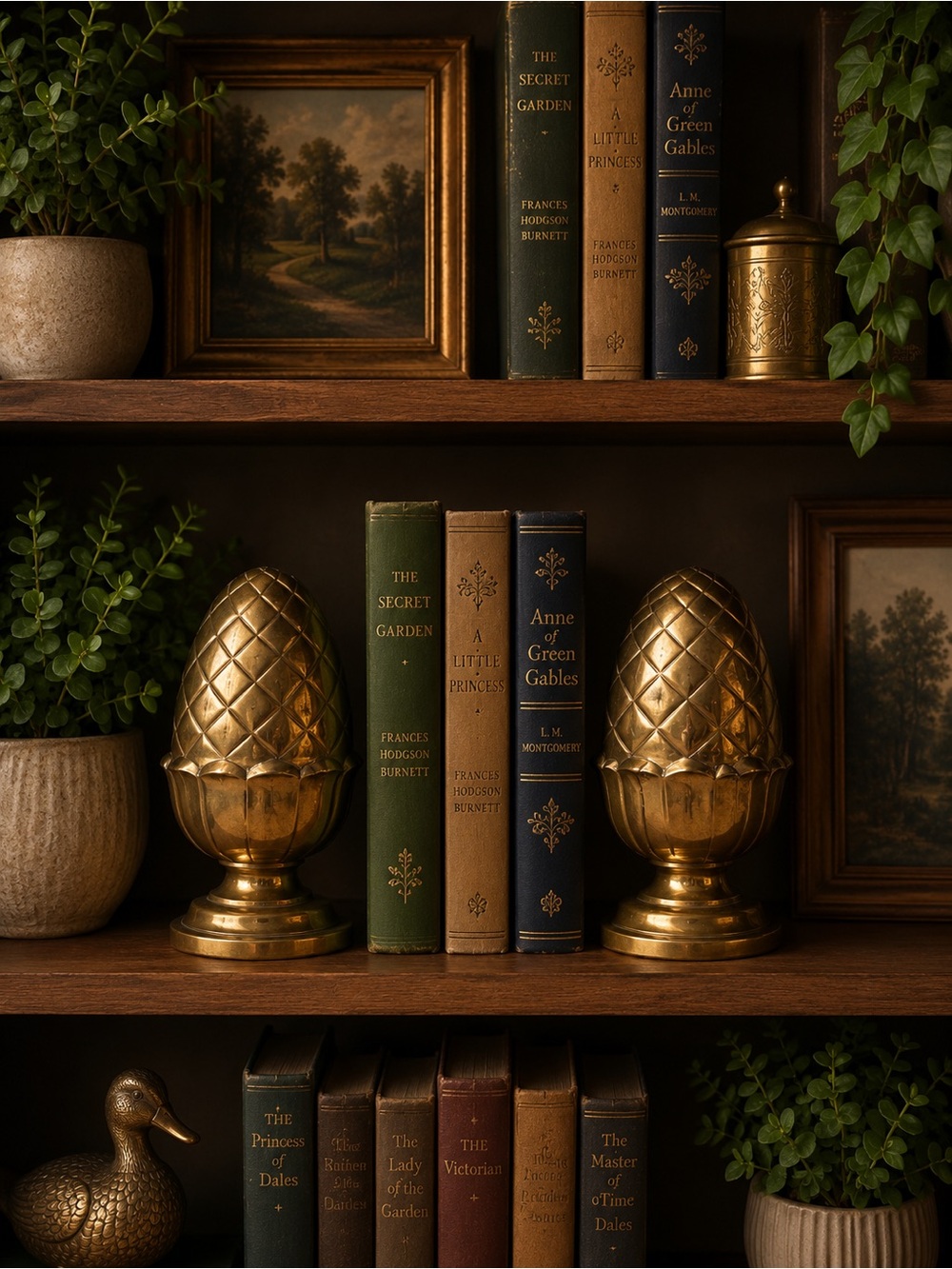 Vintage Solid Brass Pineapple or Artichoke Shaped Decorative Bookends India